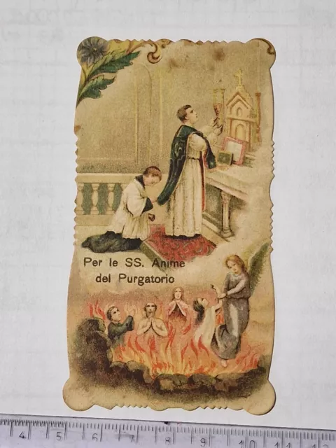 Santino Holy Card fustellato per le SS. Anime del Purgatorio ZA1031 ^