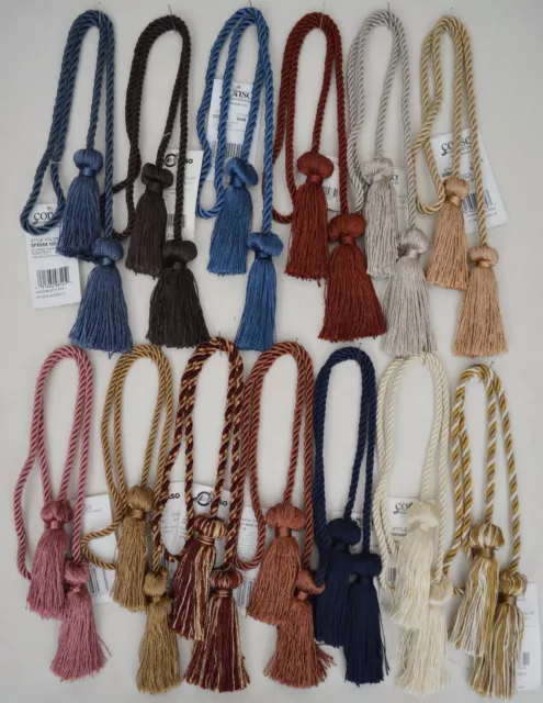 Curtain & Chair Tie Back -27"spread with 3" double tassel - 15 colors!!!