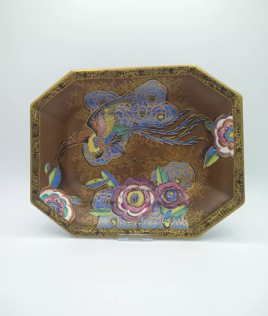 Carlton Ware ' New Chinese Bird & Cloud' in Matt Chocolate tray. Pattern 3321