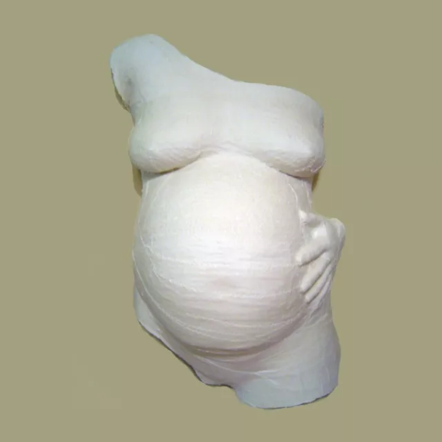 Maternity Belly Casting kit.Pregnant Belly Mould Cast with Silver Paint.