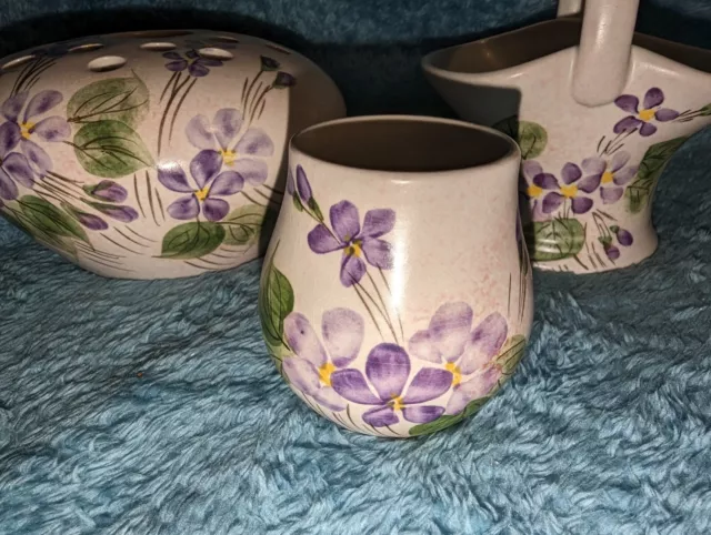 Collection of 3 pieces E Radford hand painted (FV) "Floral" Vases - VGC 3