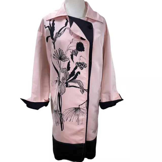 MISSONI Silky Long Jacket / Lightweight Trench Coat Size IT42 US S Pink Black