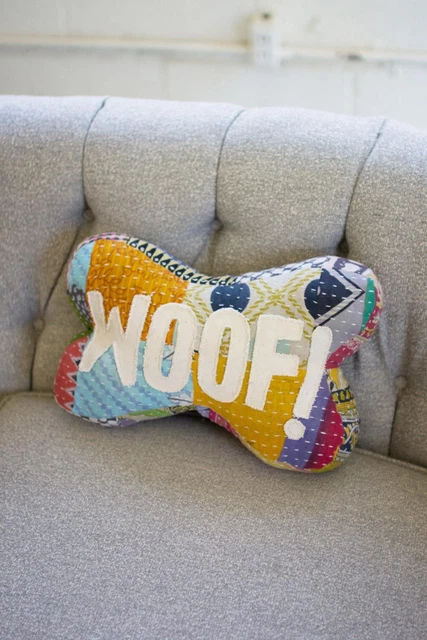 Kalalou Kantha Bone Pillow NRV2082