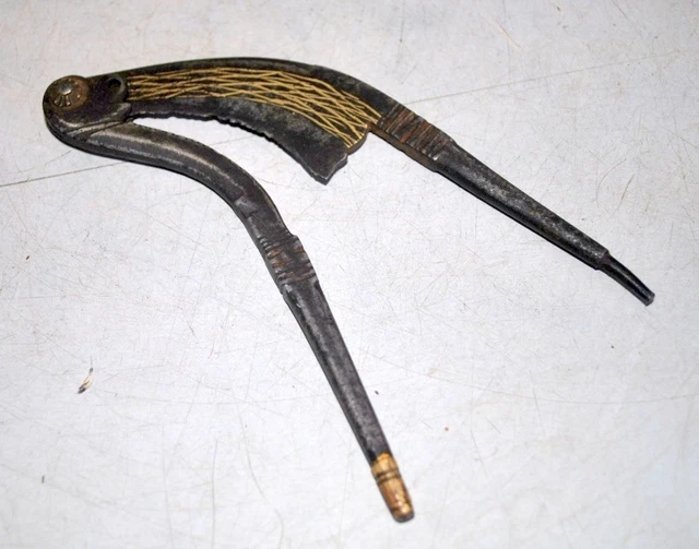 Antique Old India Iron Hand Forged Fish Shape Betel Nut Cutter Rare Collectible