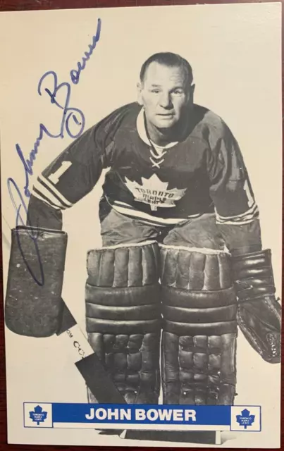 Johnny Bower Toronto Maple Leafs Autographed Team Issued Post Card