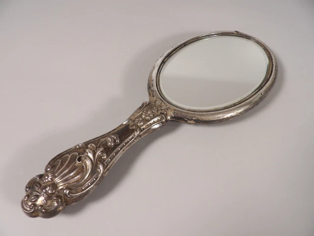 Poudrier/miroir Ancien En Argent Fin XIXe - Poinçon Sanglier, Style Napoléon III, Occasion