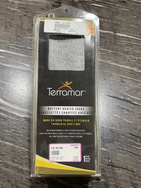 TERRAMAR Battery heated Socks Size Medium/ Men’s 6-8.5 Women’s 7-9.5 NEW IN Box