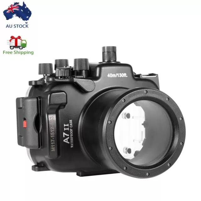 New 40M 130ft Waterproof Underwater Housing Case For Sony A7 II A7R II 28-70mm 2