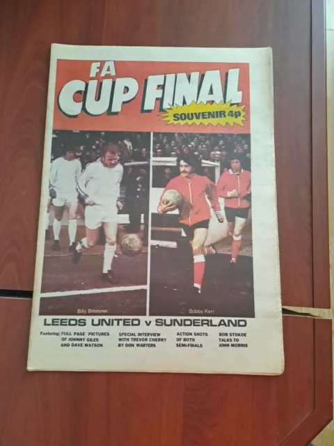 Sunderland Afc V Leeds United 1973 Fa Cup Final Souvenir Newspaper , Great Con