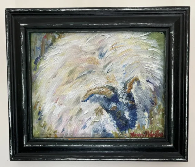 Sheep, 12"x10", Oil Painting Canvas Print, Framed 3