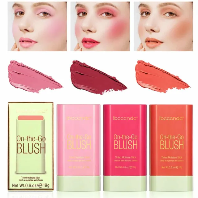 1-4Pcs Cream Blush Stick for Cheeks Makeup Waterproof Blush Face Stick Long Time