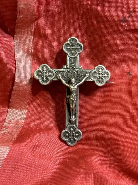 ANCIEN CALVAIRE CROIX CRUCIFIX BRONZE/ LAITON CHRIST RELIGION JESUS Christ D Imgx1200 4661