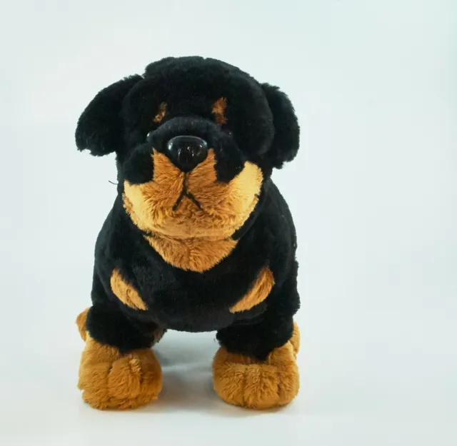 Ganz Plush Rottweiler Puppy Dog HM183 Collectable Black & Brown With A W On Paw