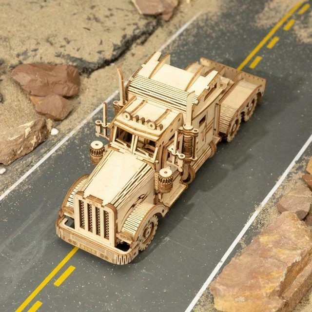 ROKR 1:18 Scale 3D Wooden Puzzle Army Jeep - Mechanical Model Kit For Teens & Adults, 250+ Pieces