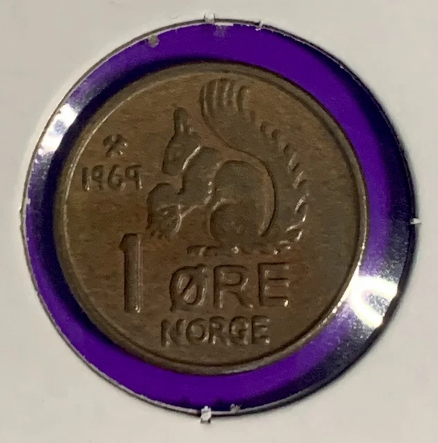Norway 1 Ore 1969 Squirrel Animal Coin