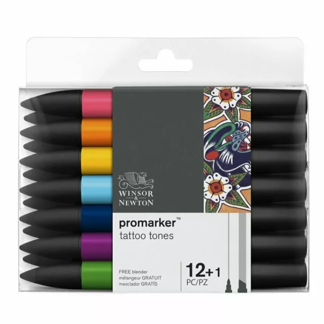 Marqueurs Alcool Promarker 12+1  tattoo tones Winsor et Newton Neuf Livraison FR