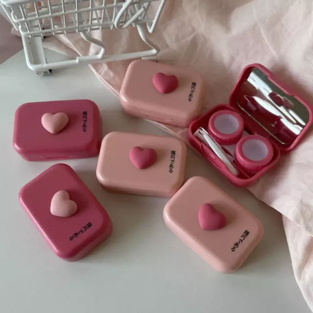 Small Heart Contact Lens Case Colored Lenses Container Box Contact Lenses Box RY 3