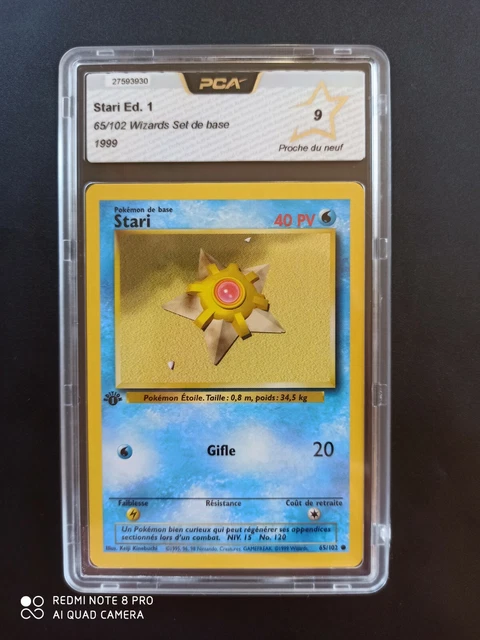 Carte Pokémon Stari Édition 1 65/102 - Set De Base - FR - PCA 9