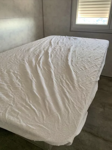 Drap Housse Blanc Imperméable 160x200 cm Tex Home