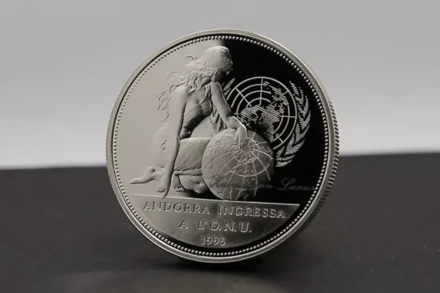 Silbermünzen_ Andorra 10 Diners 1994 Vereinten Nationen 925 Silber PP_Silver.925