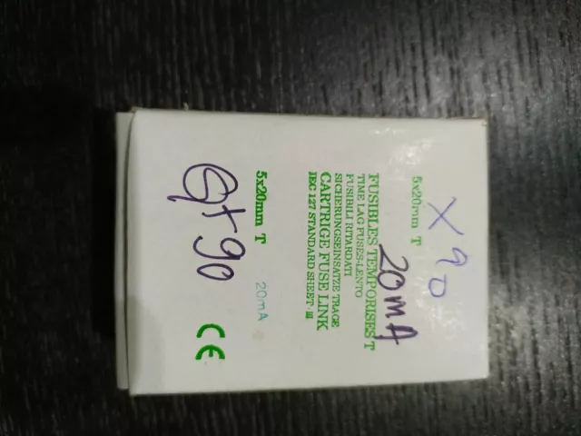 10x Fusible verre temporisé 5 x 20mm Lot 10 Pcs valeur au choix 20 mA à 10 Amp 3