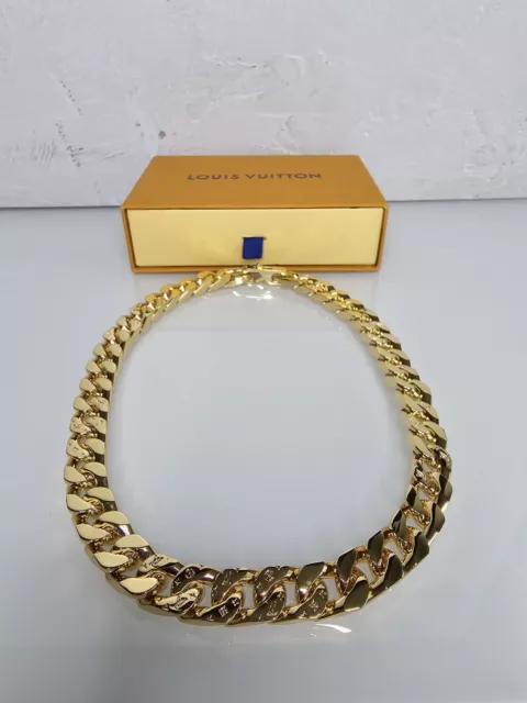 FJW TM: Branded Jewelry Louis Vuitton Chain Links Patches Necklace