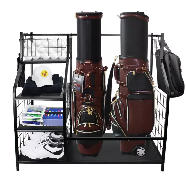 CRESTGOLF Golf Storage Garage Organizer Extra Large Size to Perfectly Store