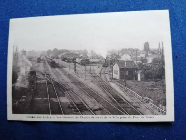 Très très rare carte ancienne de Cosne-sur-Loire 58 Nièvre la gare
