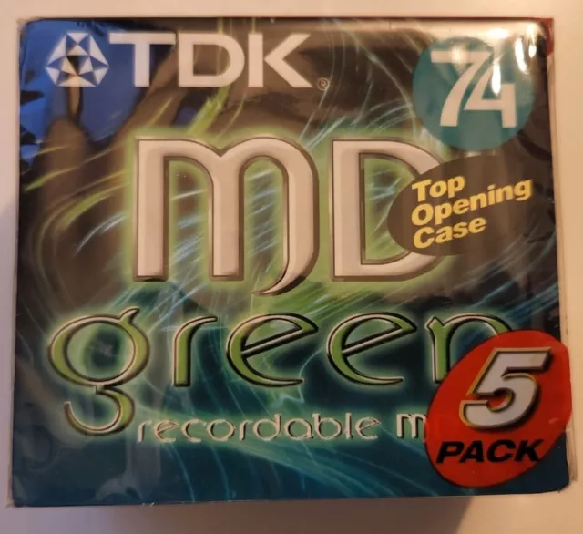 5 Pack TDK MD-C74SGEB 74 Mini Disc New & Sealed RECORDABLE MINIDISC