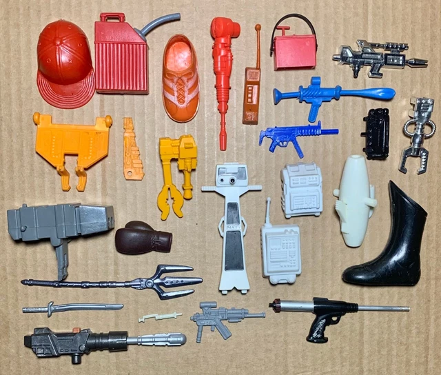 MIXED LOT OF Vintage Action Figure Parts Accessories Weapons Guns 70s