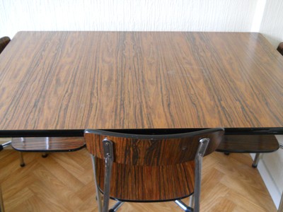 Vintage Retro - 70'S - 80'S - Dining Table And 4 Chairs In Walnut Effect 2