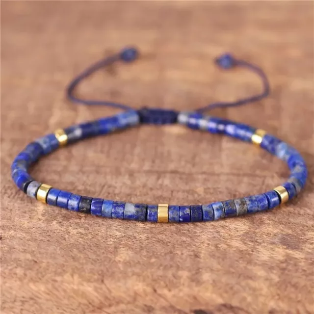Lapis Lazuli Bead Healing Empath Protection Dainty Minimalist Women Men Bracelet