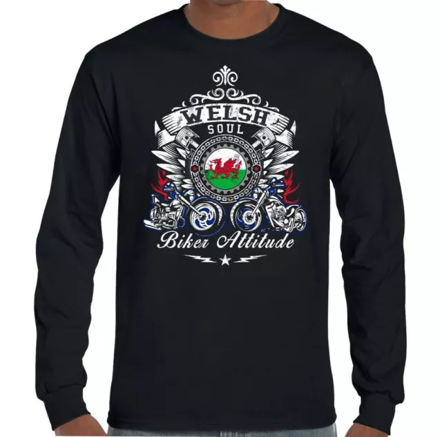 Gallese Biker T-Shirt Soul Atteggiamento Uomo Motocicletta Moto Cafe Racer Wale