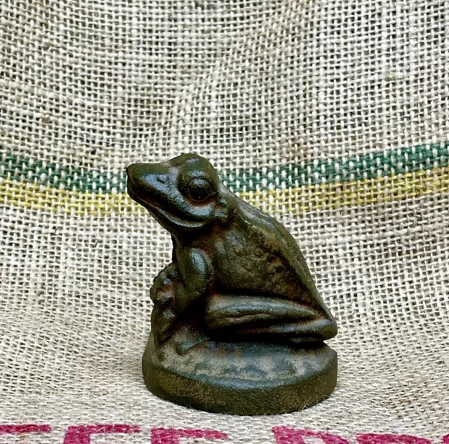 3" Cast Iron Frog Toad Door Stop or Book End Farmhouse Decor