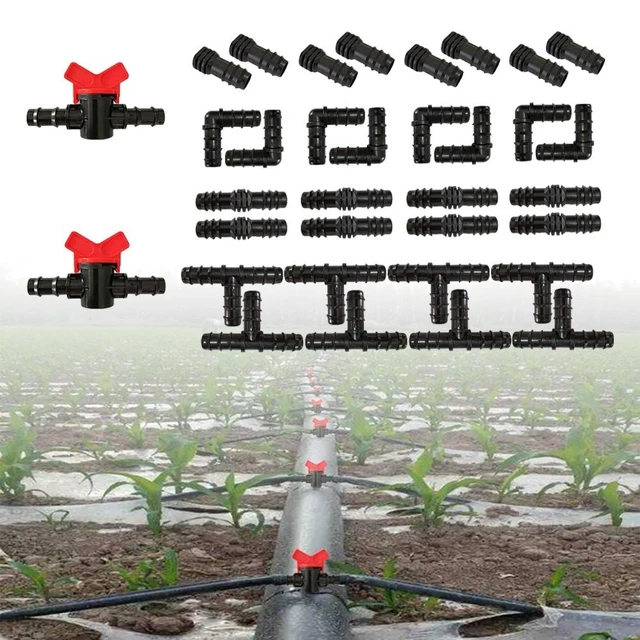 Drip-Irrigation Raccordi Kit Irrigazione Dentellato Connettori for 1/2 Tubature