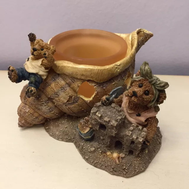 Boyds Bears Bearstone 1998 BAILEY & HUCK Candle Holder SEASHELL Figurine 27752
