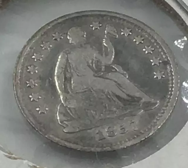 1857 Silver Seated Liberty Half Dime Very Fine