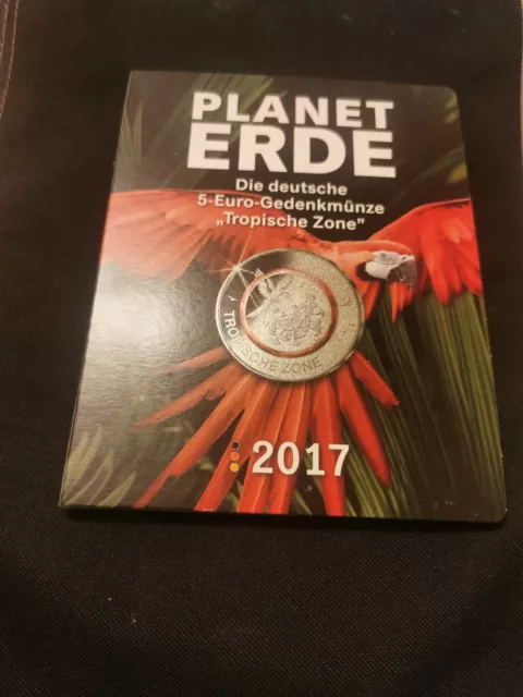 5 x 5 Euro Tropische Zone 2017 ADFGJ Planet Erde  im Folder komplett