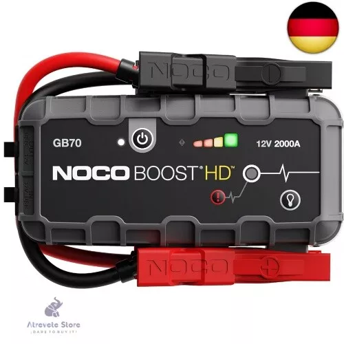 NOCO Boost HD GB70 2000A 12V UltraSafe Starthilfe Powerbank, Auto Batterie