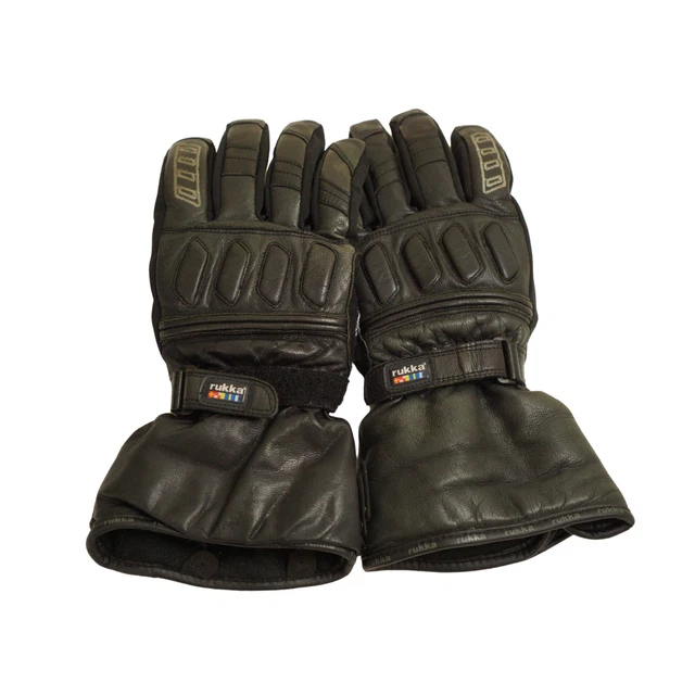 Uomo Rukka Guanti da Moto Nero Motociclista Vera Pelle Misura 7 S VAR40