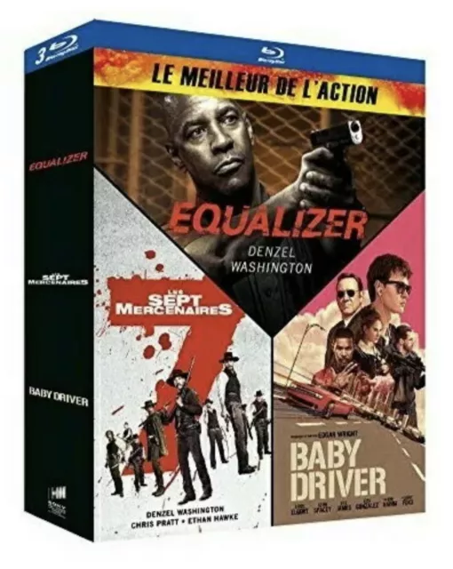 Equalizer + Les 7 Mercenaires + Baby Driver - Bluray - Neuf Sous Blister