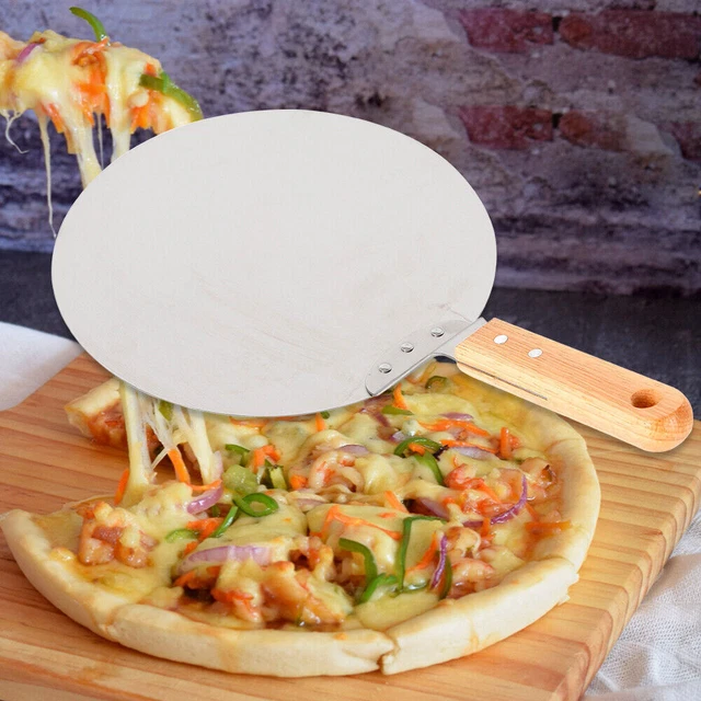 Edelstahl Pizzaschaufel Pizzaheber Pizzaschieber mit Holzgriff Pizzawender Neu