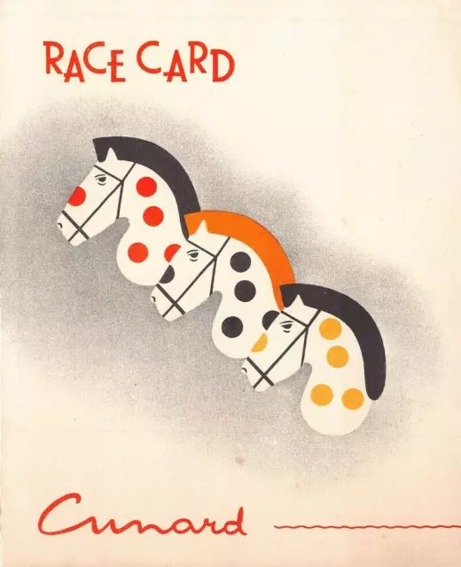 Cunard Line-R M S Mauretania~Race Card~Horse Racing Programme