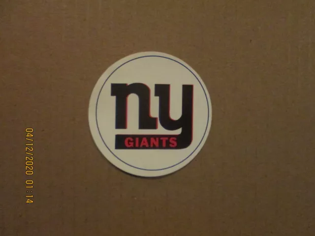 NFL New York Giants Vintage Circa 1960's Team Logo 31/4 Inch Football Sticker