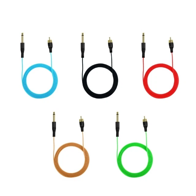 6.35mm Mono to RCA Clip Cord Soft TPE- 1.8M 5.9ft for Machine