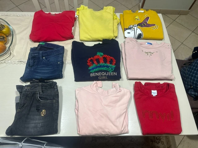 LOTTO VESTITI BIMBA Usati 7 Maglie 2 jeans di marca ottimi 8 9anni 140cm EUR 45 00 PicClick IT