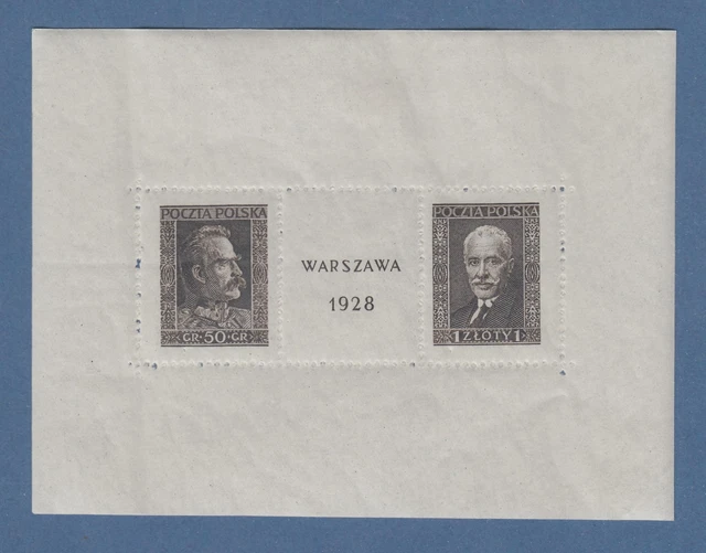 Polen 1928 Blockausgabe Briefmarkenausstellung Warschau Mi.-Nr. Block 1 *