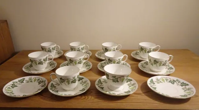 Wedgwood Santa Clara Tea Set 9 cups & saucers, sugar bowl & 2 spare saucers VGC