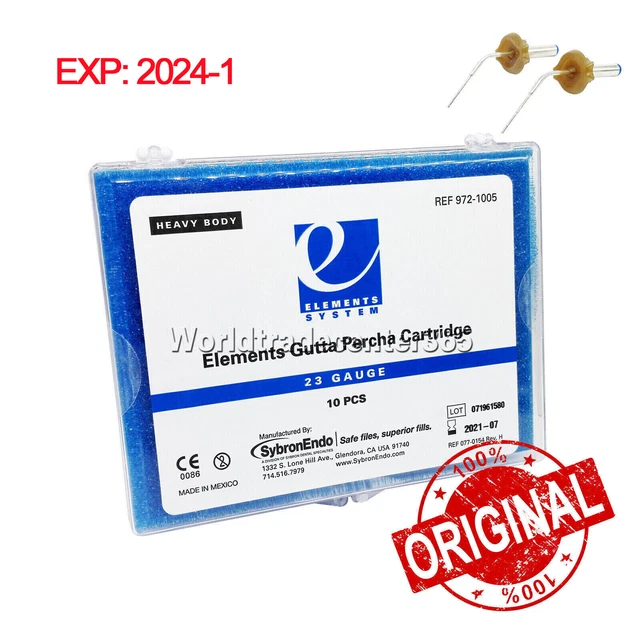 Dental Sybron Endo Gutta Percha Gauge 23 Heavy body for Elements Obturation