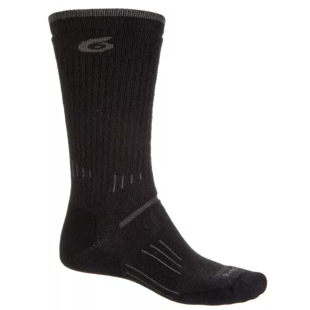 Point6 Men's Medium-Weight Merino Wool Blend Hiking Socks, Large, Black